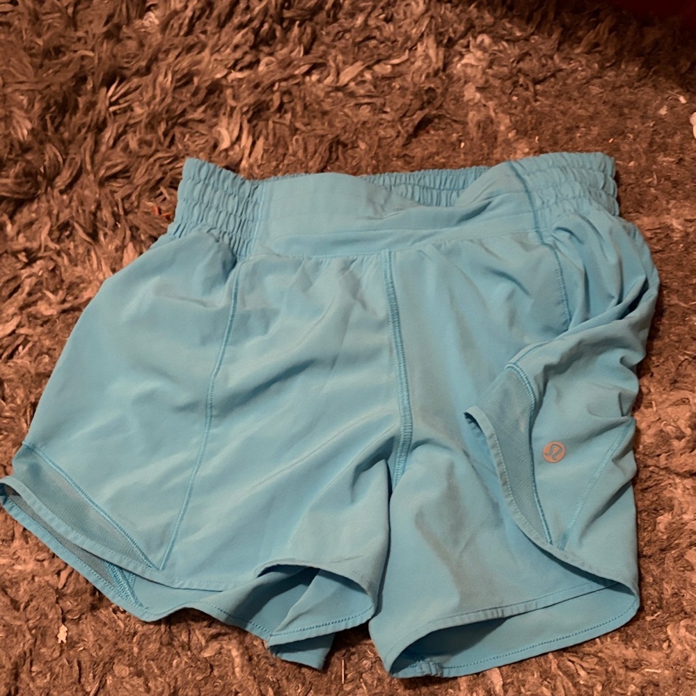 lululemon blue hotty hot shorts 4inch